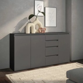 Široká komoda so šuplíkmi Brest, 160 cm, antracitová