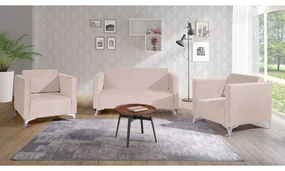 Sedacia súprava Denim 2+1+1, Dostupné poťahy: Solo 263, Farby nožičiek: biely lesk