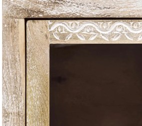 furniture-nabytek.cz - Masívna nástenná skrinka Bitna z mangového dreva, lakovaná, prírodná farba – 43×25×60 cm