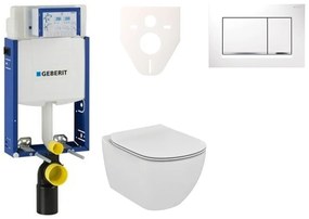 Cenovo zvýhodnený závesný WC set Geberit na zamurovanie + WC Ideal Standard Tesi 110.302.00.5NE5