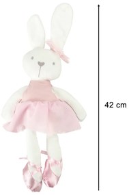 KIK Plyšový zajačik v ružových šatách, 42 cm
