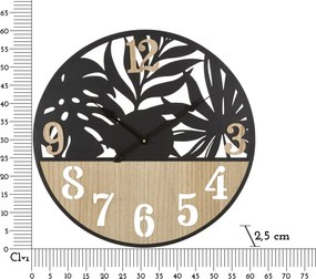 Nástenné hodiny Palm 60 cm hnedé/čierne