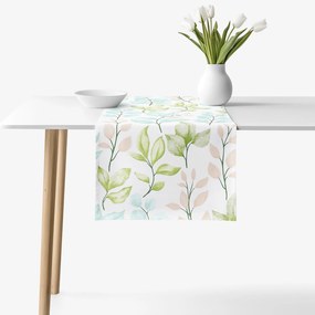 Goldea behúň na stôl 100% bavlnené plátno deluxe - maľované lístky 20x120 cm