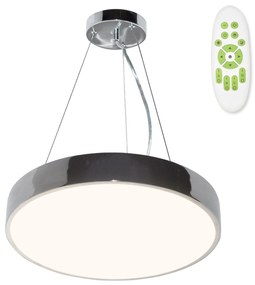 TOP-LIGHT Závesné LED osvetlenie METAL 40CRZ RC, 51W, teplá biela-studená biela, 40cm, okrúhle, chrómované