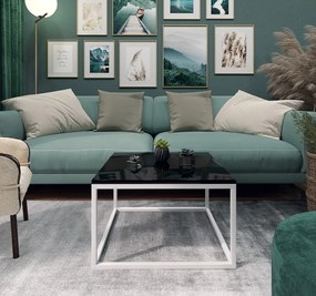 KONFERENČNÝ STOLÍK BELLA III ČIERNY VYSOKÝ LESK + BIELA