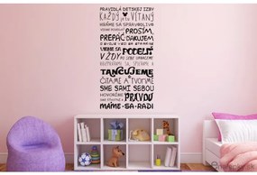 Nálepky na stenu - Pravidlá detskej izby Farba: azúrovo modrá 052