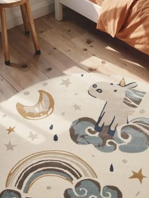 Koberec Hanse Home ADVENTURES UNICORN krémový kruh