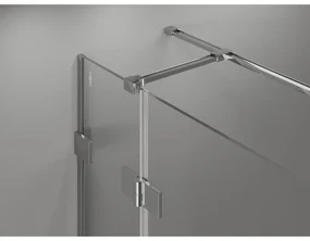 Mexen Lunar T, pravostranný výklopný sprchový kút 125 x 70 cm, 8mm číre sklo, chrómový profil, 834T-125-070-01-00-P