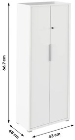 Dvojdverová kancelárska skrinka so zámkom Rioma Typ 31 - biela