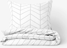 Goldea bavlnené posteľné obliečky - sivý cikcak na bielom 200 x 200 a 2ks 70 x 90 cm