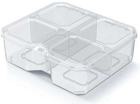 Triediaci organizér, úložný box na drobnosti, 4 priehradky SQR box, 16x14x5