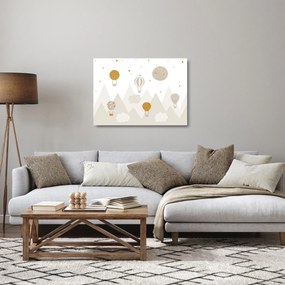 Sklenený obraz - Lietajúce balóny (70x50 cm)