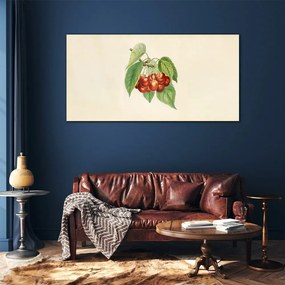 Obraz na skle Ovocné čerešne vetvy listy