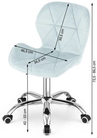 Set do pracovne ZARIMO stôl 80x40 cm, biela + kreslo AVOLA VELVET svetlo modrá