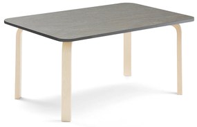 Stôl ELTON, 1200x600x530 mm, linoleum - tmavošedá, breza
