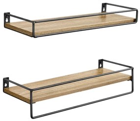 Nástenné police OSKAR  LWS441B11 čierne (2 ks)