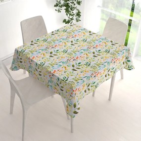 Biante Dekoračný štvorcový obrus PML-066 Zelené popínavé lístky na bielom 40x40 cm