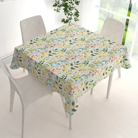 Biante Dekoračný štvorcový obrus PML-066 Zelené popínavé lístky na bielom 50x50 cm