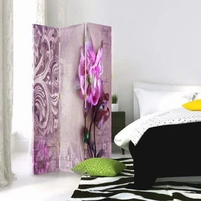 Gario Paraván Orchidea Dekorácia Rozmery: 180 x 170 cm, Prevedenie: Otočný paraván 360°