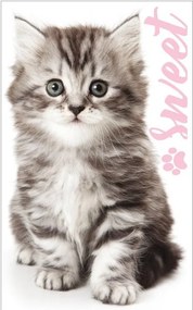 Uterák na ruky, či na tvár s motívom Sladké mačiatko - 100% bavlna s gramážou 350 gr./m² - 30 x 50 cm