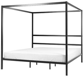 Kovová posteľ s baldachýnom 180 x 200 cm čierna LESTARDS Beliani