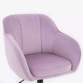 LuxuryForm DESIGN Stolička AVOLA VELUR na čiernom tanieri - levanduľa