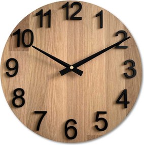 SENTOP | Luxusné drevené hodiny Dub s 3D číslicami | SENTOP MAS017-3041-hands/black-akcia20 analógové