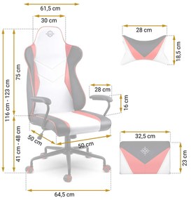 Herné kreslo Sofotel Miss Fortune 2593 - čierno-červeno-biela