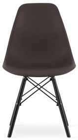 Set troch jedálenských stoličiek OSAKA kávové (čierne nohy) (3ks)