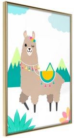 Artgeist Plagát - Unusual Lama [Poster] Veľkosť: 30x45, Verzia: Zlatý rám