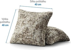 Bielastické poťahy MARMO béžové obliečky na vankúšiky 2 ks (40 x 40 cm)