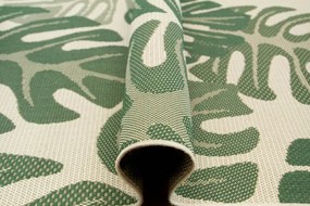 Šnúrkový koberec Foggia 16703/460 lístie zelený/krémový