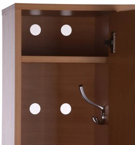 Drevená šatníková skrinka na nohách, 2 dvere, 1750 x 600 x 400 mm, otočný zámok, orech