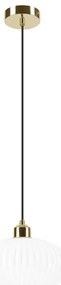 Luster na lanku HARMA 1xE27/15W/230V pr. 25 cm biela/zlatá
