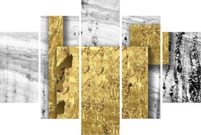 Obraz - Zlaté štvorce N⁰1 (150x105 cm)