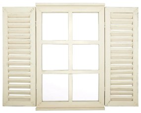 Biele zrkadlo Esschert Design Okno s okenicemi, 59 × 39 cm