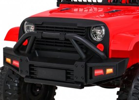 Ramiz Autíčko Jeep Dark Night na batérie pre deti červené + pomalý štart + EVA kolesá + LED audio