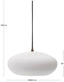 Biele závesné svietidlo s kovovým tienidlom ø 40 cm Inda – Kave Home