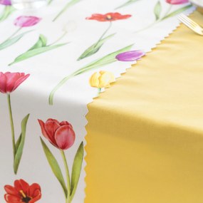 Goldea behúň na stôl teflónový - farebné tulipány 20x120 cm