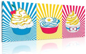 Obraz pop art cupcakes Varianta: 120x60