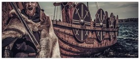 Obraz - Vikingský bojovník (120x50 cm)