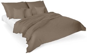 Luxusné damaškové obliečky PREMIUM ATLAS STRIPE VIENNA Cacao - 4 set | 2x 140x200 + 2x 70x90, Vyberte rozmer Bežný rozmer: 70x90, 140x200