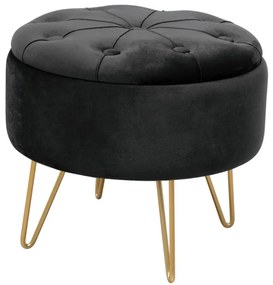 Úložná taburetka CARO čierna