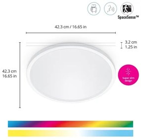 WiZ - LED RGB Stmievateľné stropné svietidlo SUPERSLIM LED/22W/230V Wi-Fi biela