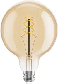 Mexen Vintis, LED žiarovka špirála E27, G125, 8W, Teplá - 2200K, 600 lm, jantárová - L168-E27-0822-50