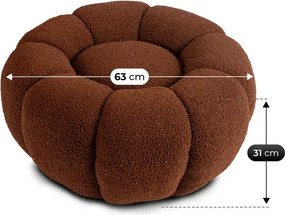 Vintino Otáčacie relaxačné kreslo BUONO - v hnedej farbe s podnožkou