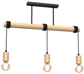 Prisadený luster VIGA 3xE27/60W/230V drevo