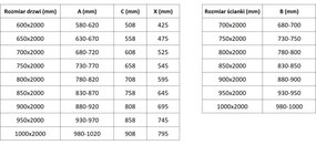 Mexen Exo, výklopný sprchový kút 70 x 100 cm, číre sklo, zlatá, 8181-070-100-50-00