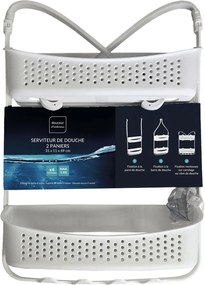 Matne biela závesná plastová kúpeľňová polička Vesper – douceur d'intérieur