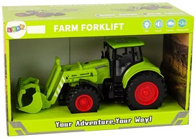 Lean Toys Zelený traktor s lyžicou na trecí pohon